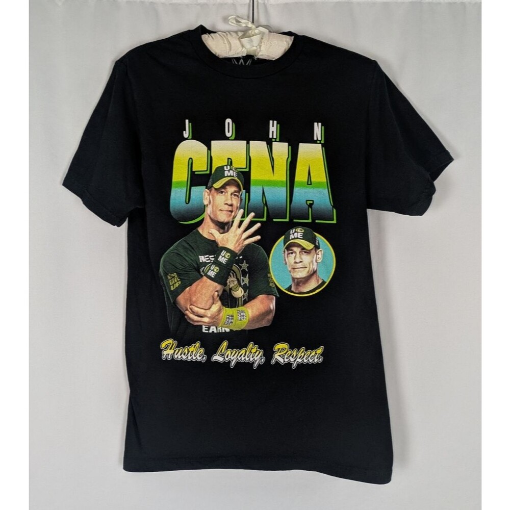 WWE Tshirt S Men's Black John Cena Hustle Loyalty Respect Short Sleeve Wrestling
